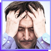 man suffering with phobia