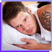 man having problems sleeping