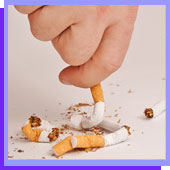 stubbing out a cigarette to stop smoking